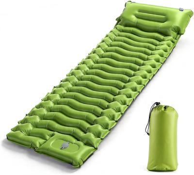 Camping Sleeping Pad, Ultralight Inflatable Sleeping Mat with Pillow & Foot Pump, Extra Thick Compact Camping Mattress