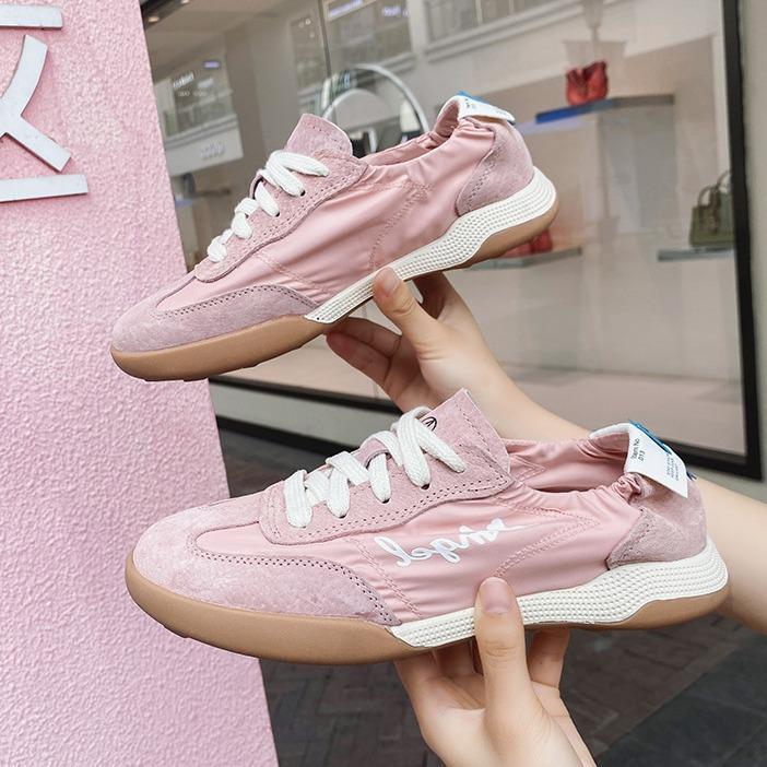 Sheepskin version~ New ballet women's light leather breathable casual shoes large size sports white shoes
