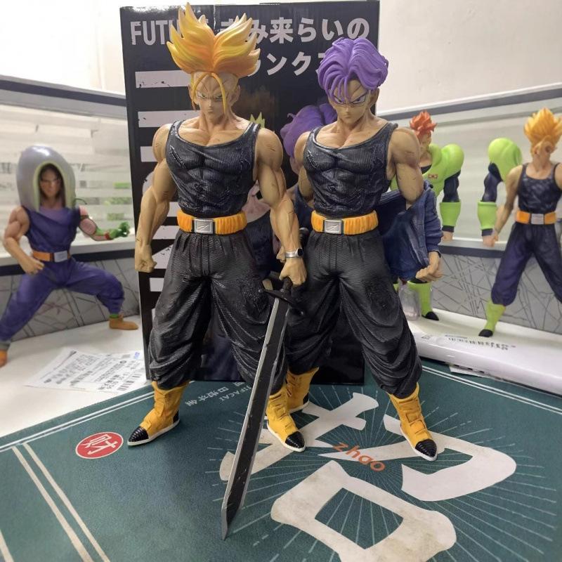 Dragon Ball Figure Super Saiyan, Trunks Statue, Battle Suit Statue Model Doll Ornament Flavor