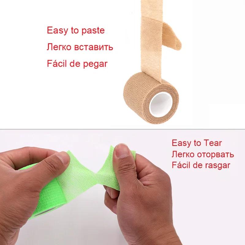 Beige Colorful Sport Self Adhesive Elastic Bandage Wrap Tape 4.8m Elastoplast For Knee Support Pads Finger Ankle Palm Shoulder