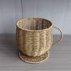 Desk Organizer Woven Basket Imitation Rattan Milk Tea Storage Cup New Coffee Storage Cup  Kitchen