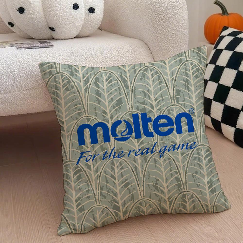 MMolten logo Cushion Cover Throw Pillow Cover Hidden Button Durable Polyester Chair Cushion