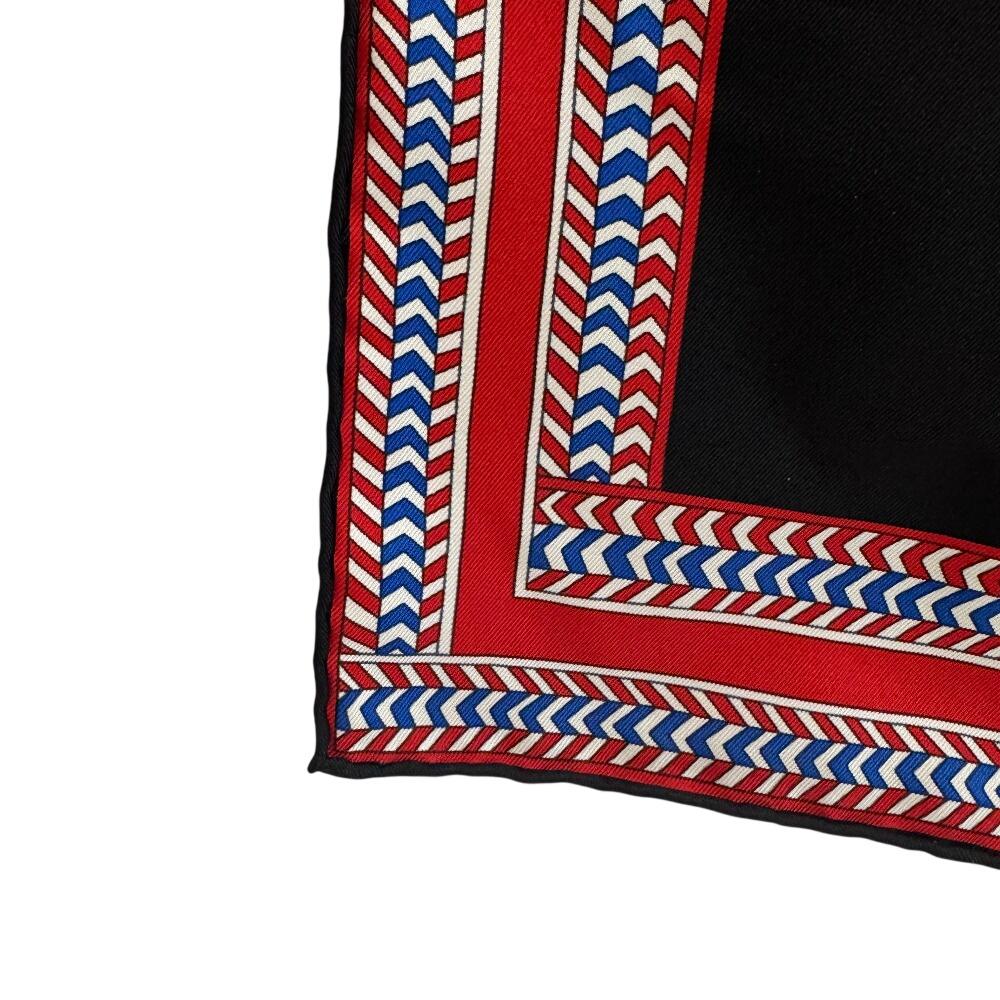 Hermes SELLE DES STEPPES (Saddle) Silk Calle 90 Scarf Navy Silk Used