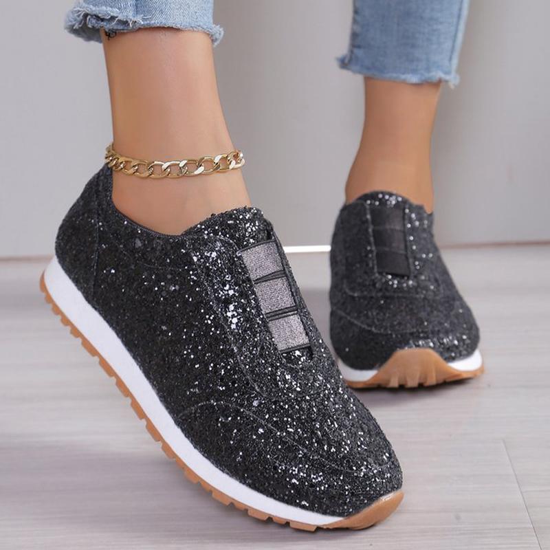 Fashion Slip On Gold Sequins Sneakers for Women Apring Autumn Plus Size Platform Sneakers Shoes Woman Comfort Lightweight Sport Shoes