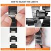 3-Bead Stainless Steel Band for Google Pixel Watch 4 45mm/3 45mm Removable Links Adjustable Watch Strap