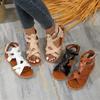 Fashion Summer 2025 New Export Sandals for Women, Cross-border Large-sized Roman Sandals, Cross-strap Flat Sandals for Women