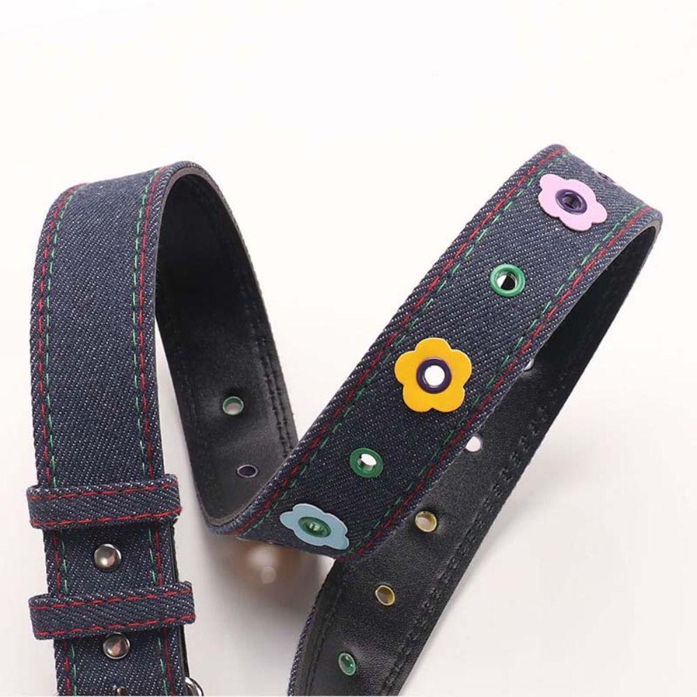 Pu Leather Leather Belt Dopamine Flower Waist Strap Retro Pin Buckle Waistband Gifts