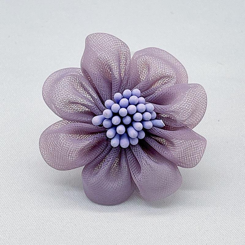 Korean Style Handmade Organza & Yarn Flower Headband Accessories