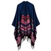 Women's horizontal EBA hot-selling imitation cashmere shawl front and back sides available extended cape