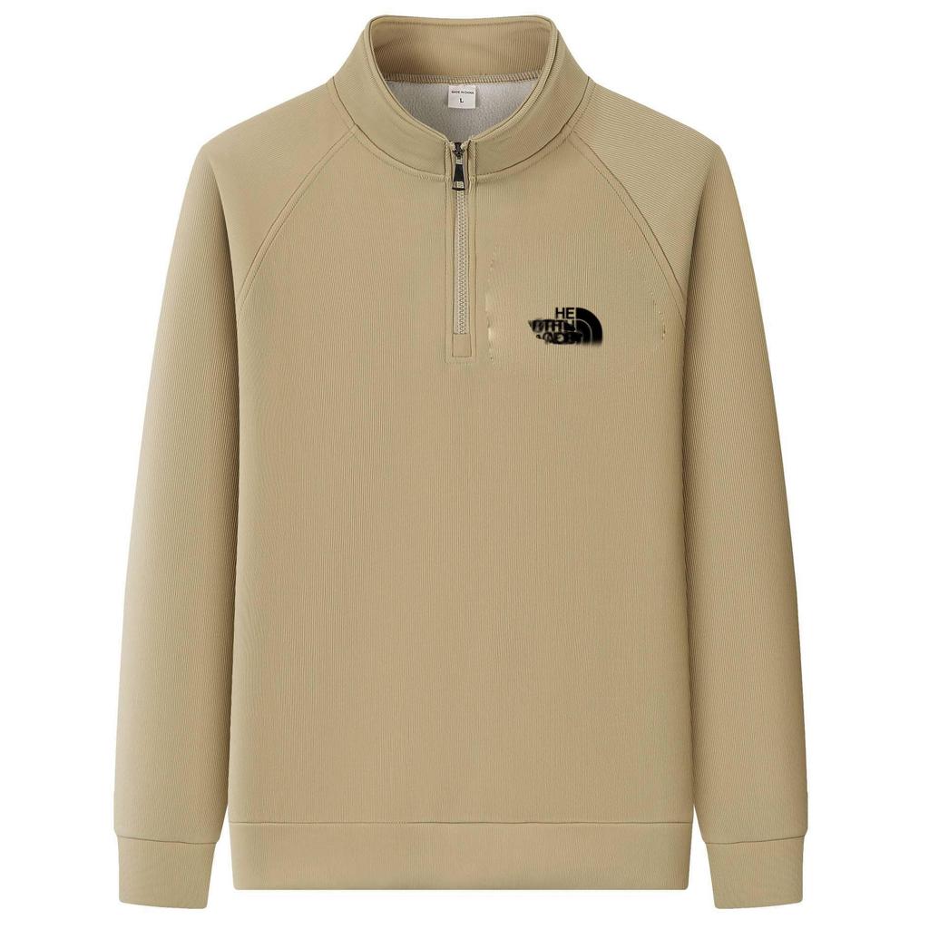 2024 Men's Sherpa Lined Hoodie - Spring/Autumn, Pullover, Casual Sports Fleece Jacket.