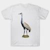 Men Black Print T-shirt Sandhill Crane Photo No-Cut Transfer Paper Print Cotton Tshirt