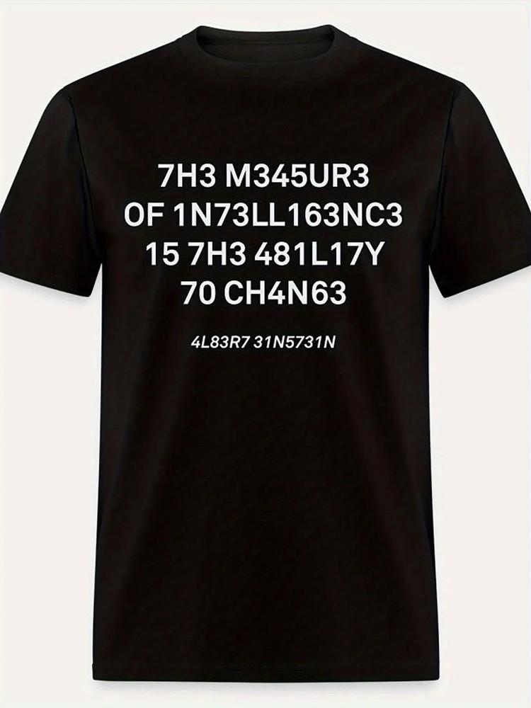 

Черная хлопковая юмористическая мужская футболка с графическим принтом 7h3 M34ur3 157h 0717 2XL