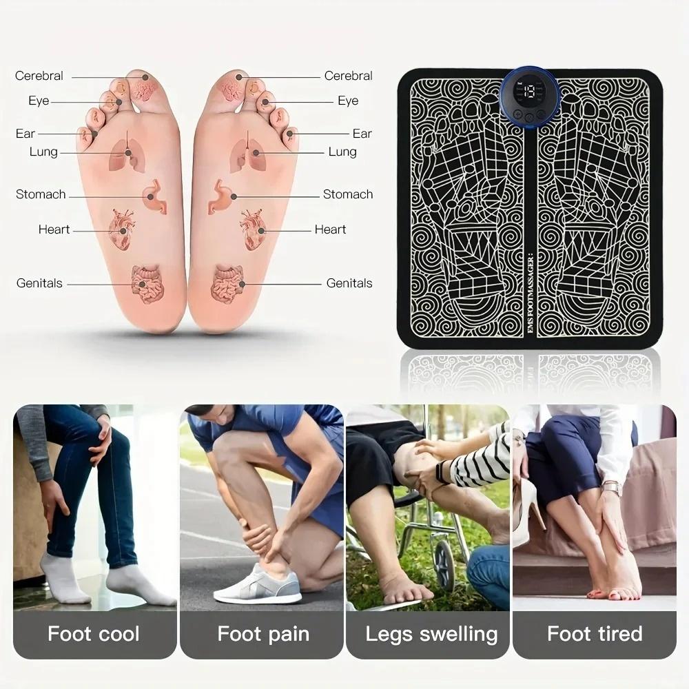 Foot Muscle Massage Pad USB Charging Electric Sole Massage Tool Pad Muscle Massage Relax Trainer For Massage Fitness Sport Relax