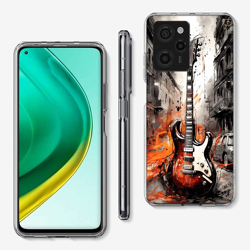 Retro Rock Music Electric Guitar Phone Case For Xiaomi Poco F7 Ultra X7 X5 X6 F6 Pro M5S M6 X3 X4 Mi 15 14 12T 11T 10T F5 F3 M4