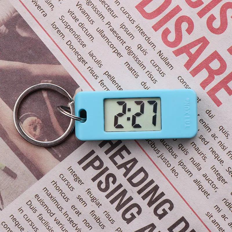 Portable Mini LCD Electronic Hanging Watch Unisex Student Electronic Clock Keychain Digital Time Display Clock Small Pendant