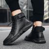 2025 New Men's Leather High Casual Shoes Men's Autumn Casual Comfortable Boots Winter Fur Boots Botas De Trabajo Hombre