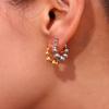 MamacitaSlay Einzigartige Farbverlauf-Größenperlen Edelstahl-Ohrringe Party Wasserdichter Schmuck Damen-Charme Statement-Ohrringe Geschenk