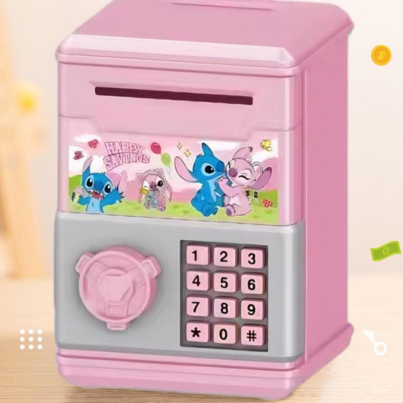 Automatic Mini Safe Coins Cash Saving Money Box Password Counter Code Key Lock Coin Bank Atm Child