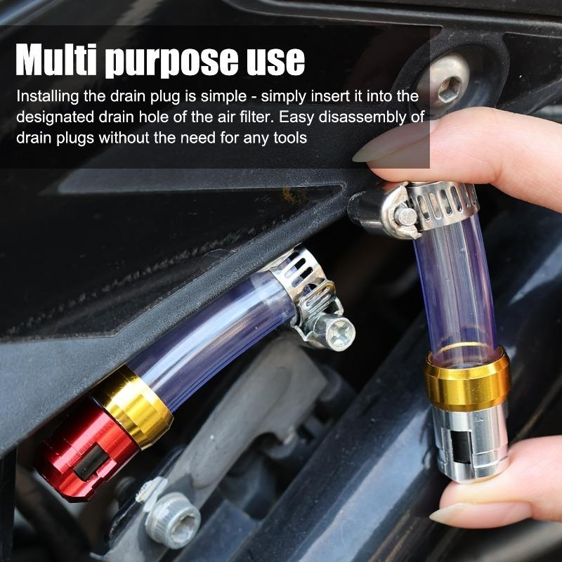 Universal Motorcycle Air Filter Drain Plug Alloy Head Plug for CLICK CNC Air Filter Drain Pipe Breather Pipe