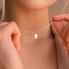 Minimalist Initial Square Pendant Titanium Steel Necklace for Women