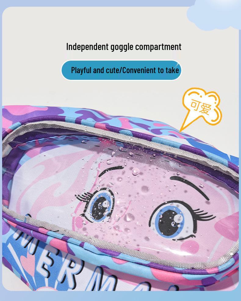 Children's Waterproof Swim Bag - Wet/Dry Separation, Cartoon Design, Outdoor Portable Beach Backpack