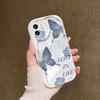 Blue butterfly for iPhone17promax mobile phone case Apple 16 cream wave 14/13 soft case 15