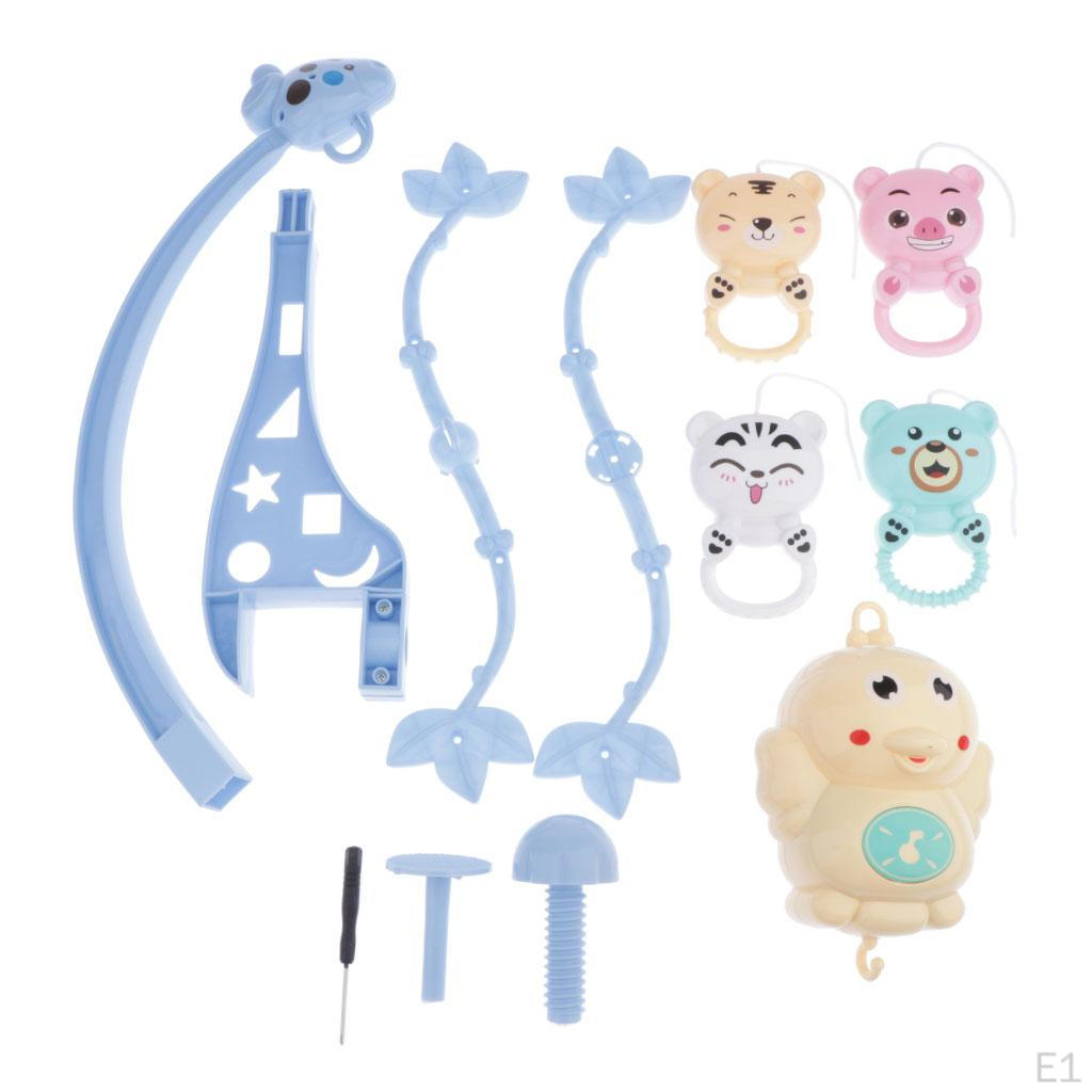 Baby Mobile Bed Bell Rattles Toy Soft Music 500 Content , Blue, 39.5x16.6x9cm