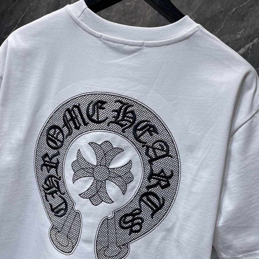 GZ-8926 CHROME HEARTS 2025 Summer New High Quality Cotton Round Neck Loose Large Size Men's and Women's T-shirt Couple T-shirt