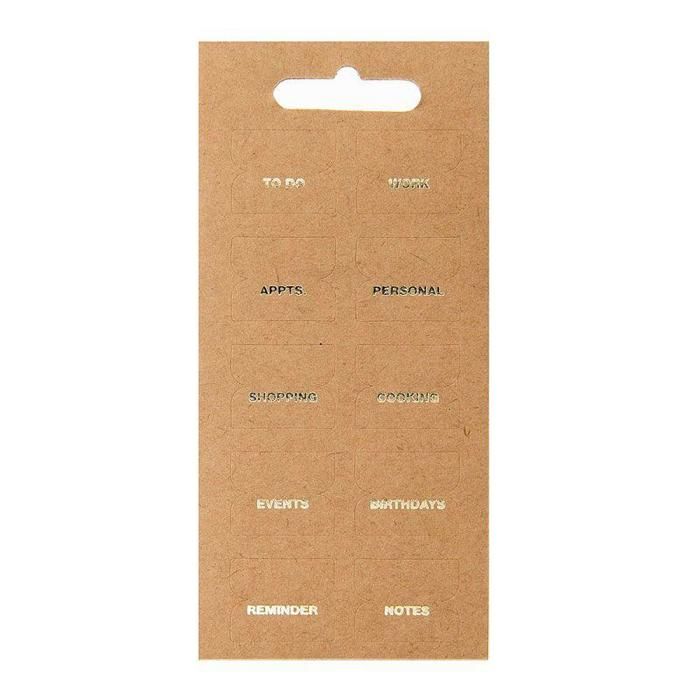 10 feuilles d'autocollants registre papier kraft
