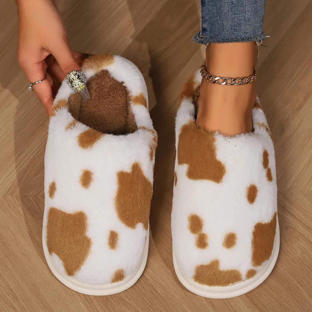Women Cotton Slippers 2025 New Winter Warm Shoes Soft Plush Anti-slip Couples Indoor House Floor Slipper Men Slip on Footwear