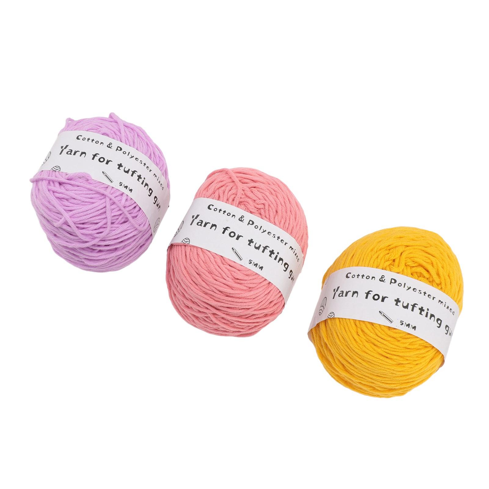 

3 шт. Пряжа для тафтинга Мягкий хлопок 8 нитей Яркие цвета Крючки для вязания пряжа для начинающих для подставки