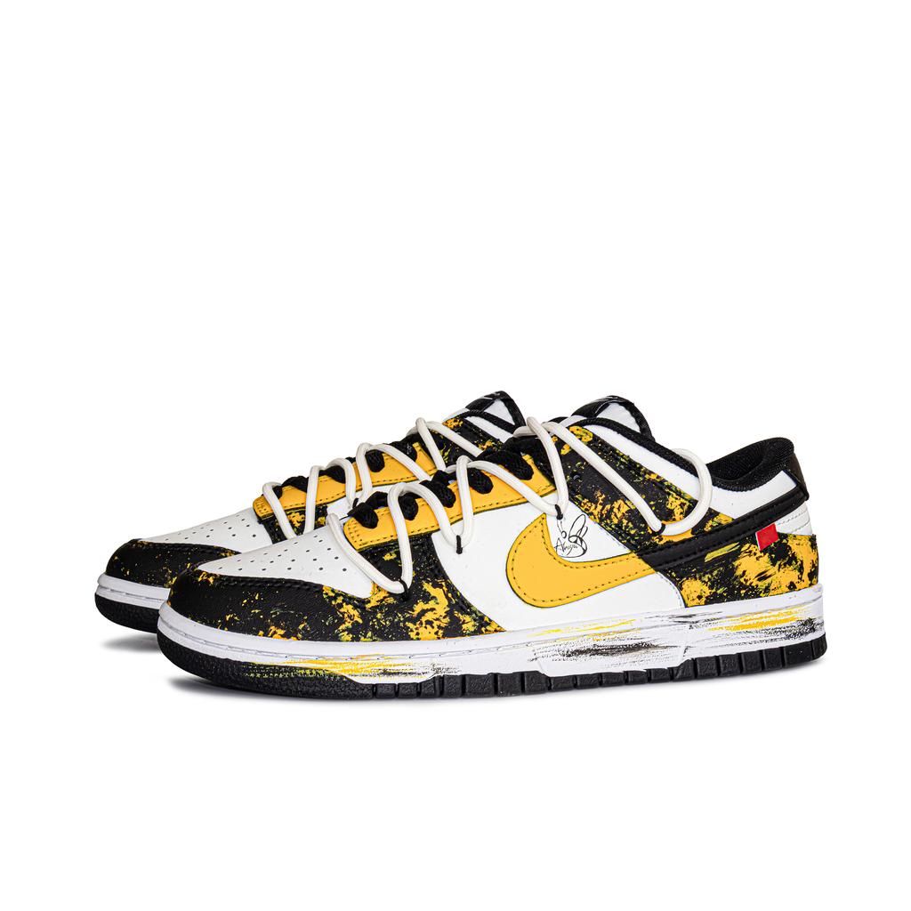 Nike Dunk Sting Bee Abrasion Resistant Low top Skateboard Shoes Unisex Black Yellow HF5441-100(Team584-)