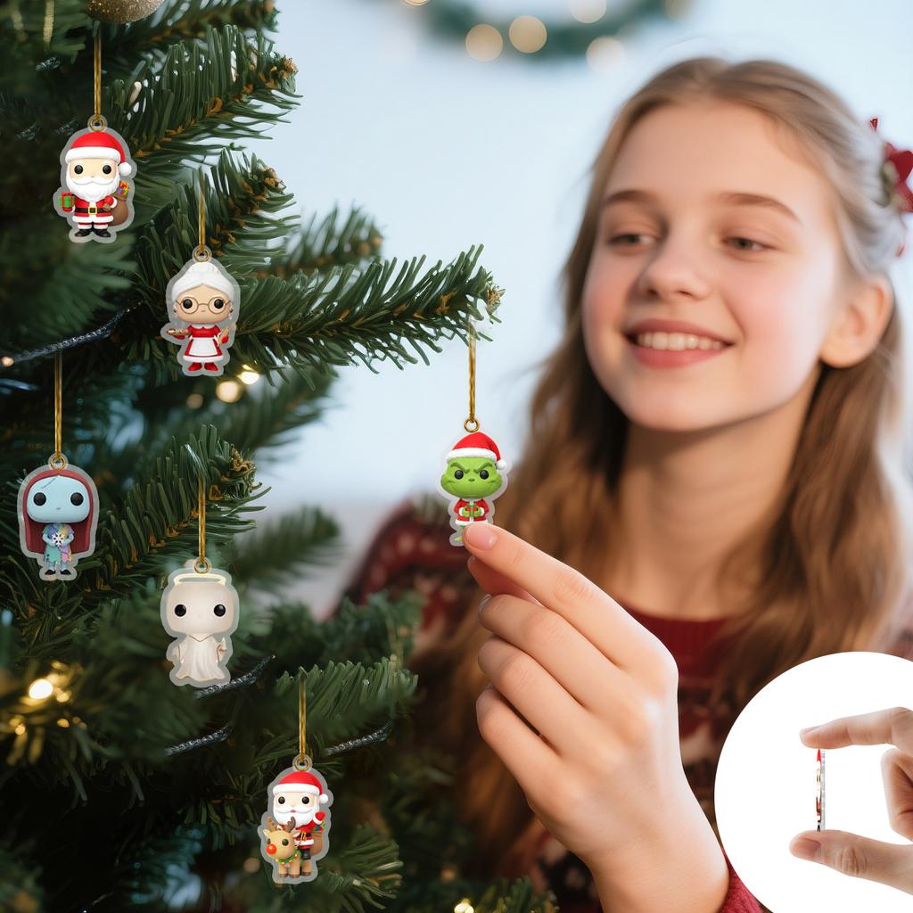 2025 Advent Calendar, 24 Days Christmas Advent Countdown Calendar With 24 Pcs Ornaments, Chill Daily Surprises, 2D Acrylic Ornaments Christmas Decor