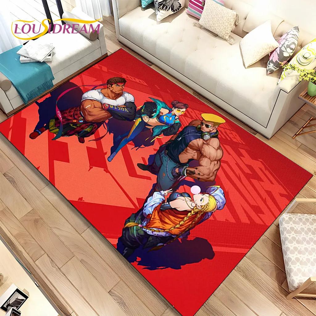 Street Fighter Retro Game Gamer Area Rug,Carpet Rug for Living Room Bedroom Sofa Doormat Decoration, Kid Play Non-slip Floor Mat