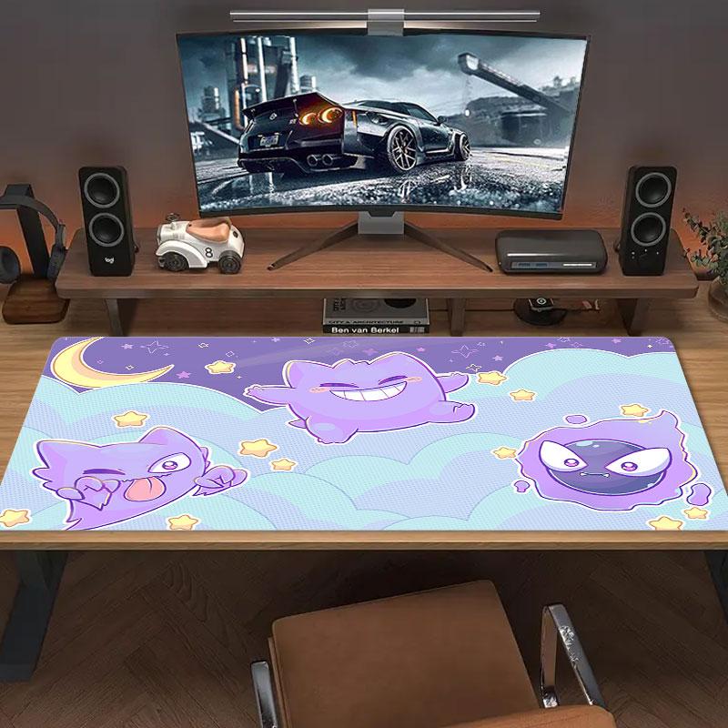 Gengar Cartoon Mouse Pad, Large Gaming Desk Mat, Non-slip XXL Mousepad for Laptop & Tablet, Mini PC Playmat with Stitched Edges