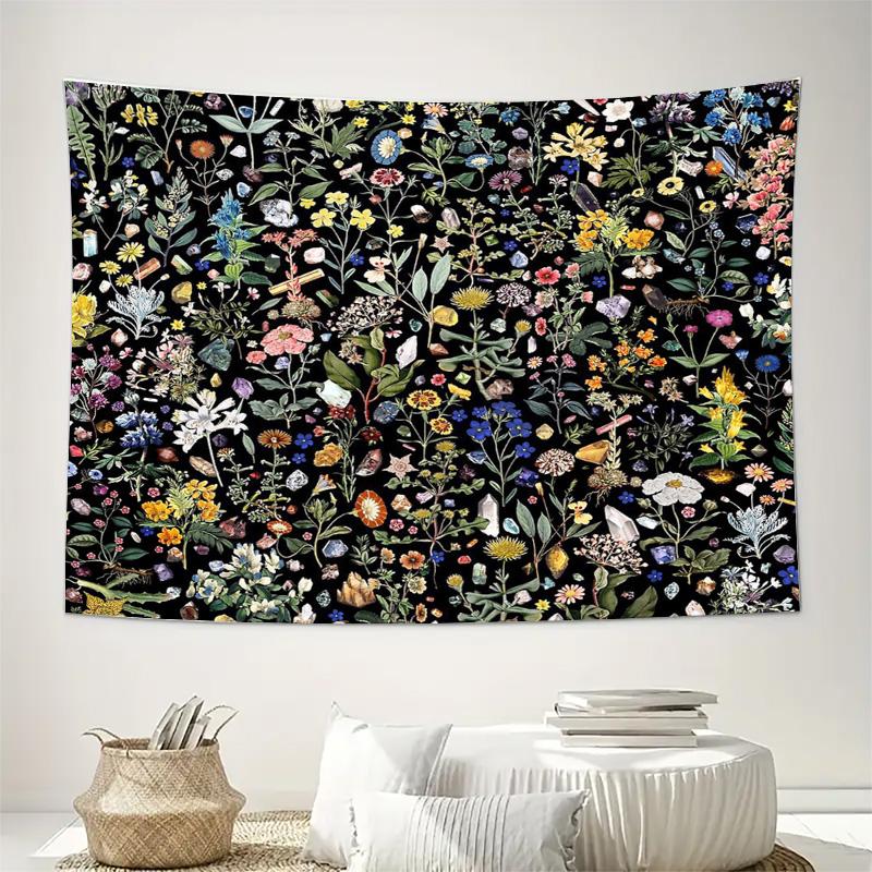 Bohemian Tapestry Wall Hanging Nature Floral Forest Landscape Aesthetic Room Decor Large Wall Art Home Textile Bedroom Living Ro