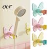 Bathroom Shower Accessory Butterfly Head Holder, Wall Mounted Self-adhesive Handheld Hands Free Holder Bracket, Universal Adjustment Waterproof