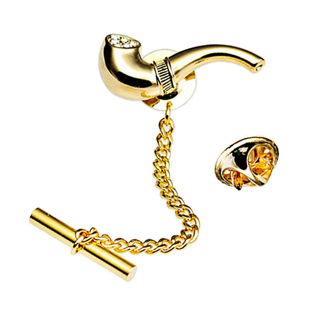 Mens Smoking Pipe Shape Tie Tack Clip for Wedding Business Formal
