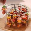 Air Fryer Rack with 12/24 Skewer Stainless Steel Vertical Meat Skewers Rack