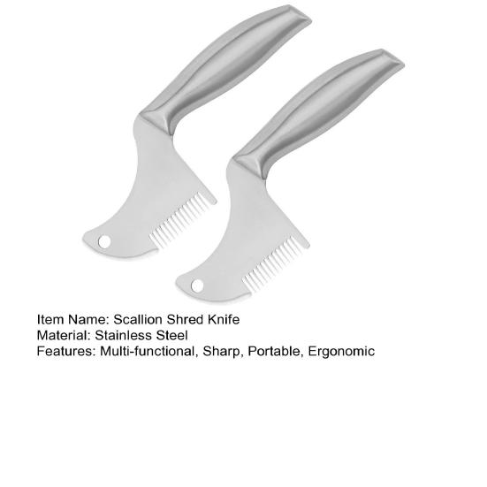 Nůž na krájení jarní cibulky Nerezový kráječ cibule Multifunkční kráječ zeleniny Strouhačka na česnek Salát Těstoviny Mořské řasy