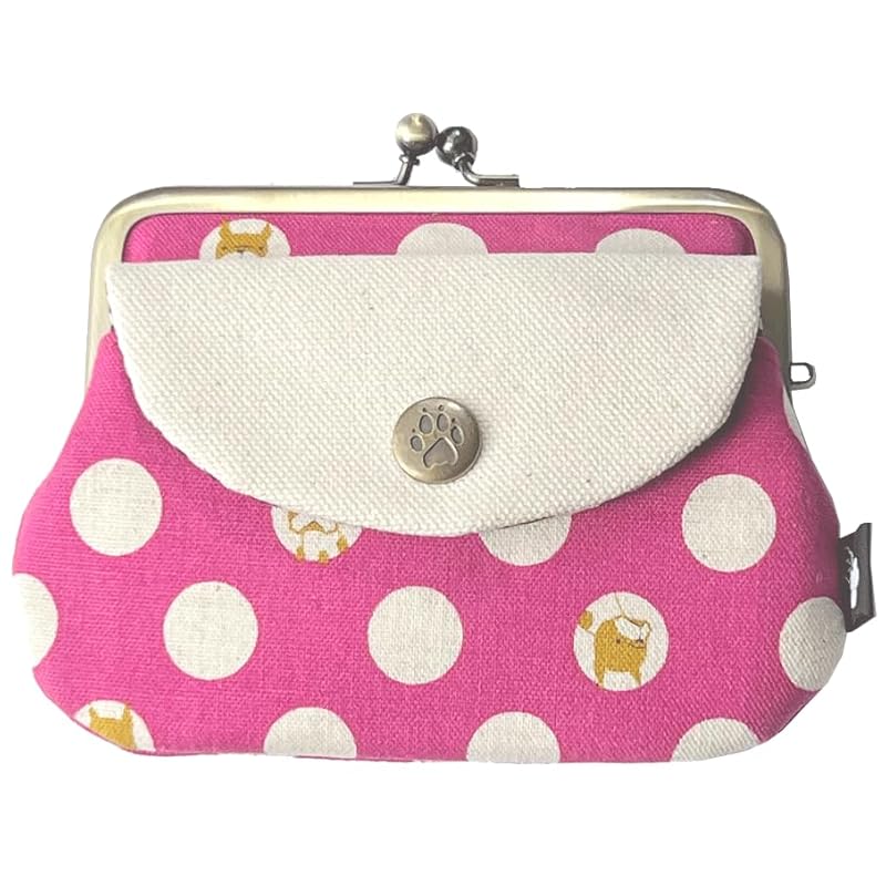 

[Konohana] Retro parent and child purse pouch wallet cotton linen canvas Kyoto made in Japan (cotton linen) (Bull Pink)