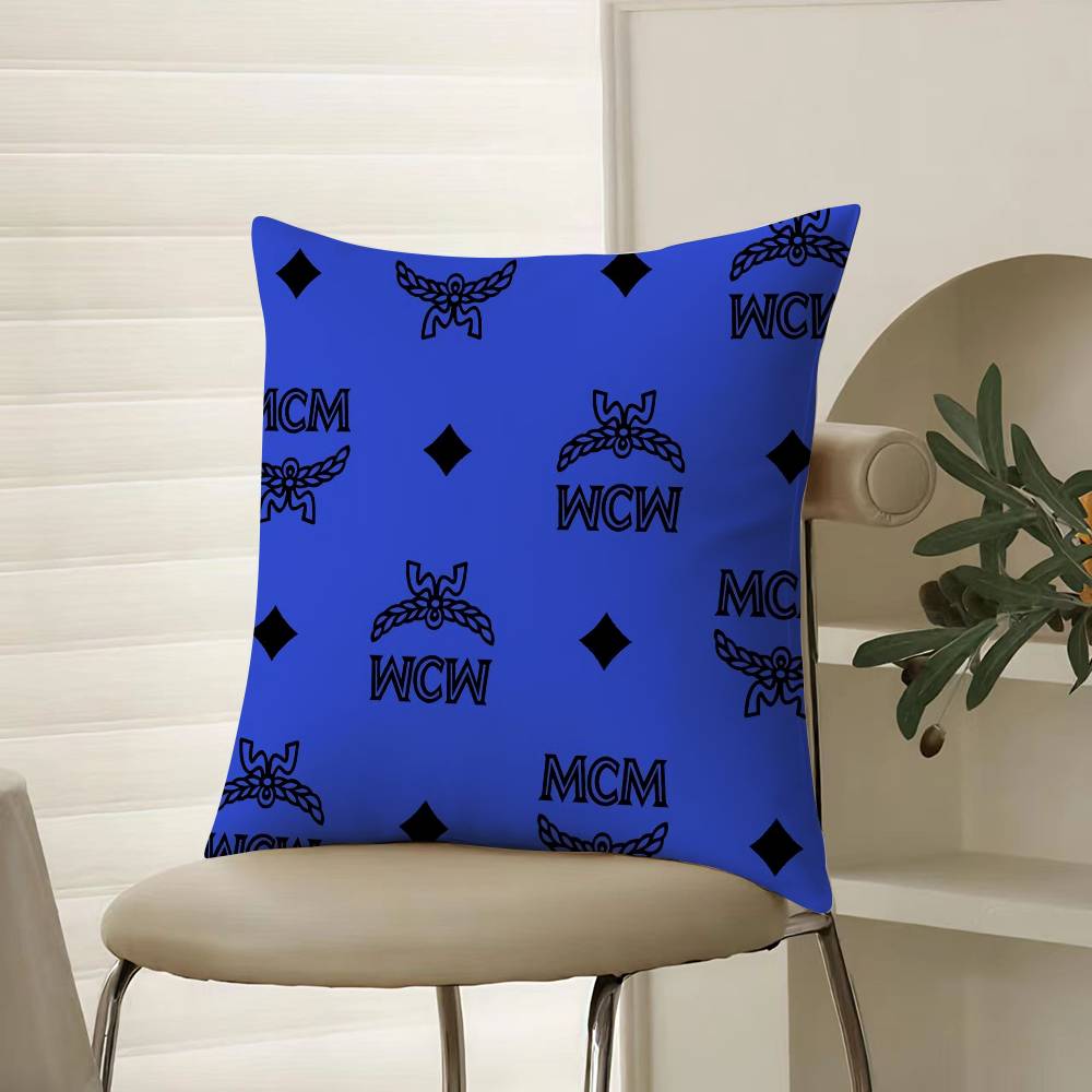

Classic Ingenious Design Prints MCM-M Pillow Case Comfort Sofa Bed Silky elegant Invisible zipper Decorative cushion cover 12x12Inch