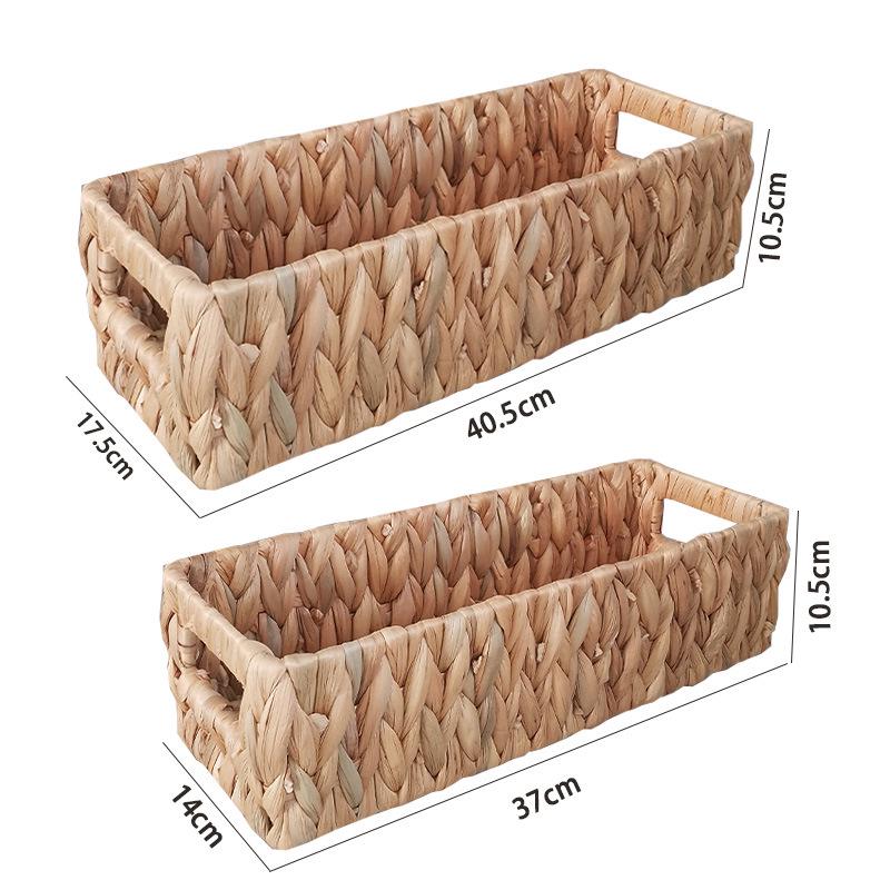 Water Hyacinth Woven Storage Basket - Magazine & Handheld Organizer