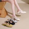 Baotou cool slippers women's summer wear silver half-drag versatile one-word buckle Mary Jane single shoes