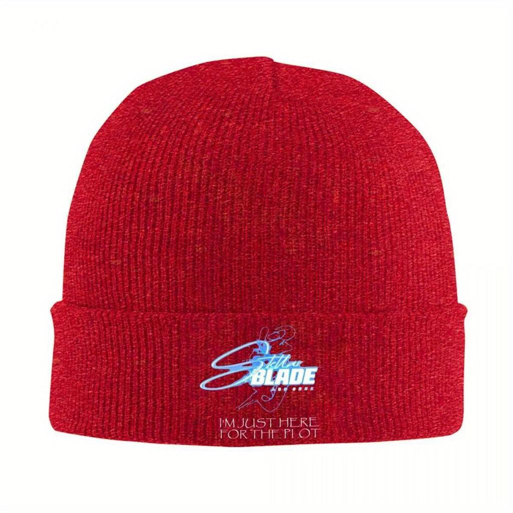 Just Here For The Plot Stellar Beanie Hats Knit Hat Outdoor Sport Warm Soft Female Male Caps Printed Street Bonnet Hats Gift