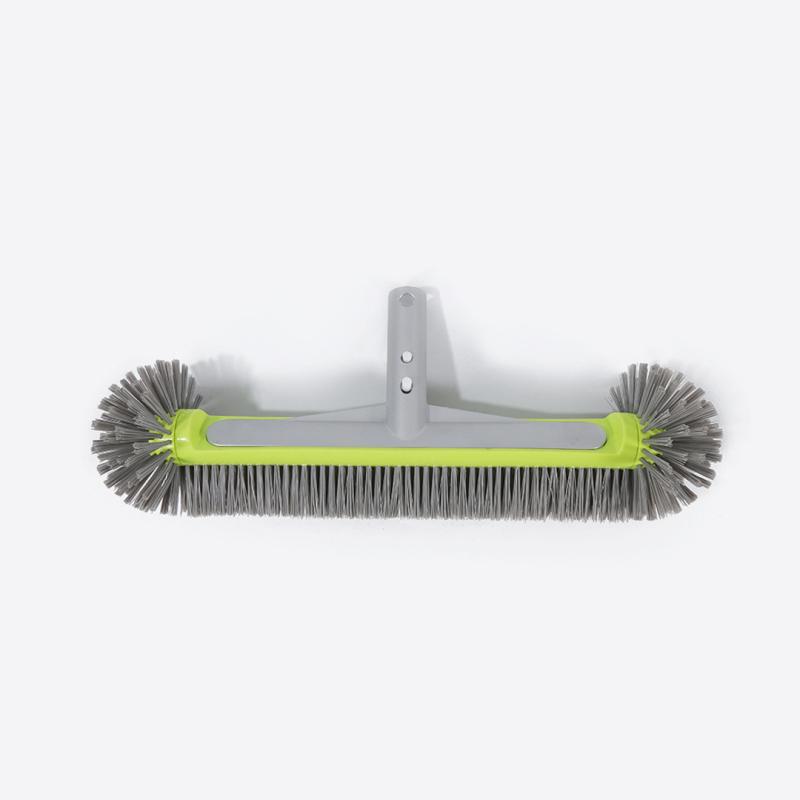 1 Piece Pool Wall Steps Corner Cleaning 45Cm Heavy Duty Aluminum Pool Brush Head With 7 Rows Nylon Bristles