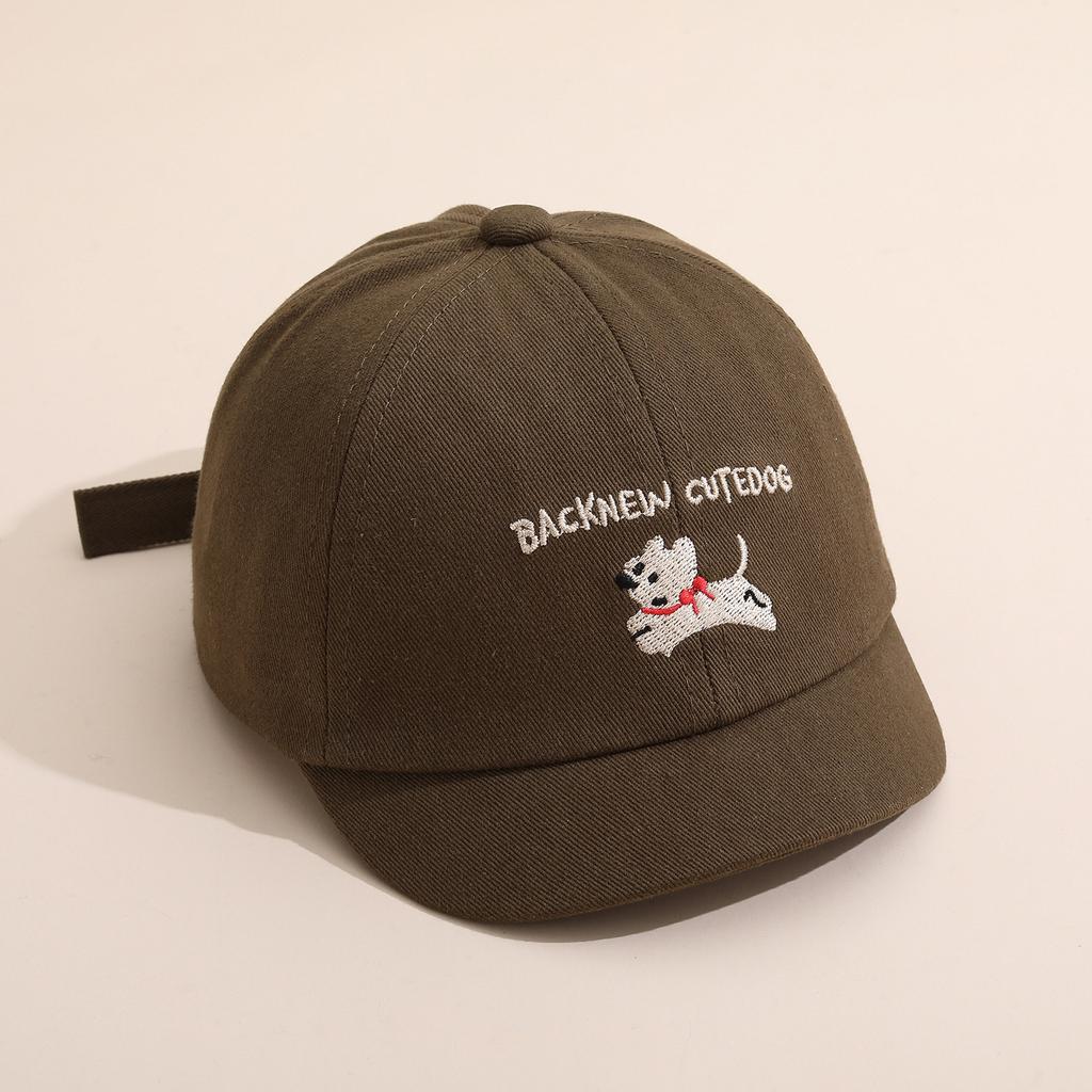 Adjustable Baseball Cap Embroidered Dog Pattern Cotton Fabric Casual Outdoor Hat Unisex Headwear for Everyday Use