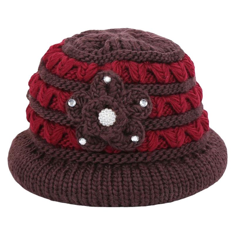 The Elderly Winter Hat Women's Grandmother Mother Elderly Thermal Hat Middle-aged Elderly Plush Wool Old Lady Cotton Hat