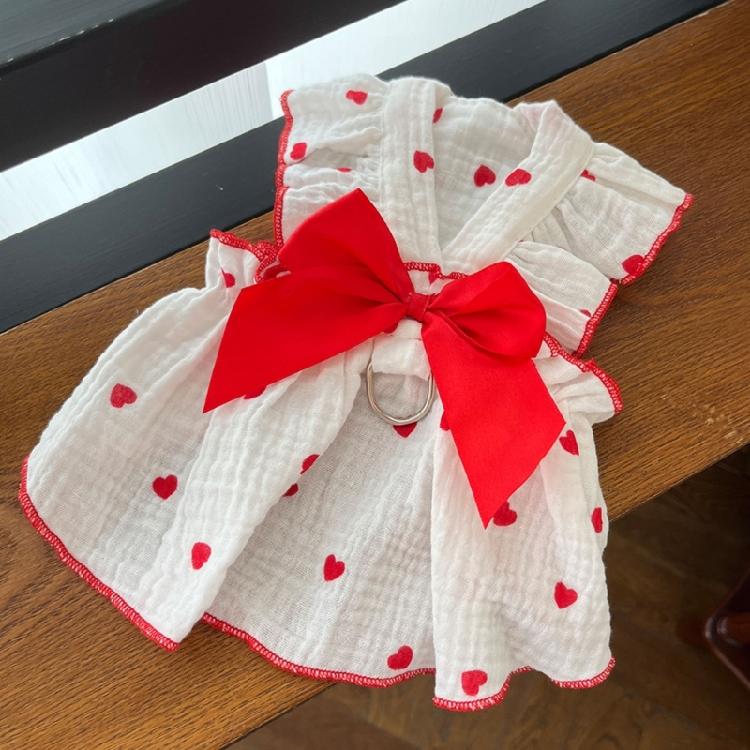 T-Shirt Dress for Dog Apparel Princess Puppy Cats Small Dogs Holiday Party Streetwear Outfits