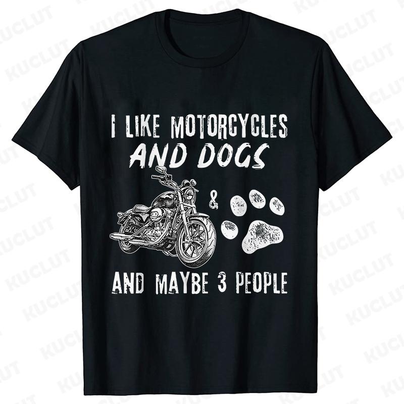 I Like My Motorcycle and Maybe 3 People T-Shirts Men Casual Loose Clothing Oversized Summer Fashion Tops Cartoon Mens Tshirts